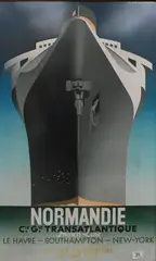 Cassandre, Normandie Cruise Line Offset, lithograph poster for the transatlantic maiden voyage