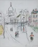Maurice Utrillo, Montmartre, pencil, crayon on paper Marked lower right Maurice Utrillo