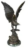 Jules Moigniez, Eagle, bronze on green marble base