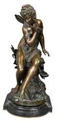 Mathurin Moreau, La Libellule, bronze on black lacquer base
