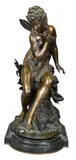 Mathurin Moreau, La Libellule, bronze on black lacquer base
