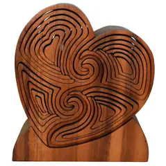 Bob Ameri, wooden heart puzzle, carved wood