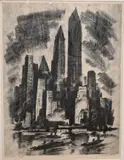 Mark Freeman, Manhattan Cliffs, 1947, Lithograph