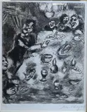 Marc Chagall, Le Rieux et Les Poissons, Drypoint etching