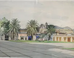 Joseph Alexander Patrick, Las Palmas, Burrachos de sol, 1982, Watercolor