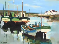 Louis Parrens, Lesconil-Finistere Sud, Oil on canvas