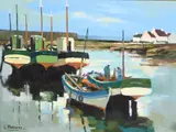 Louis Parrens, Lesconil-Finistere Sud, Oil on canvas