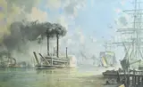 John Stobart, New Orleans: The J.M. White...Leaving the Crescent City, Lithograph