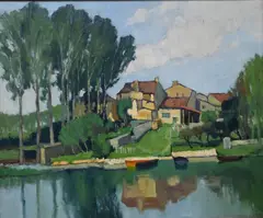 Georges Charles Robin, La Charente a Condac, Oil on canvas
