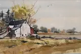 William Welch, Stone Barn, 1982, Watercolor on paper