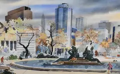 Howard N. Watson, Logan Circle, Watercolor