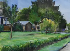The Studio by Robert McKibben, Oil Pastel on Paper Circa 1985, offered Feb 2025
