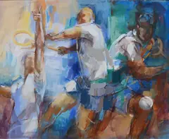 Fay Moore, Blue Progression, Oil on canvas