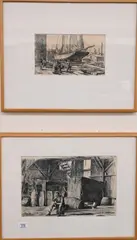 C. K. Chatterton, Schooner 'John Cloughen, circa 1911, Pen and ink on paper