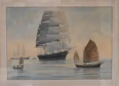 Cutty Sark by Eric Erskine Campbell Tufnell, Watercolor and gouache, offered Feb 2025