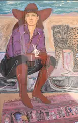 Silence Except for the Wind by Mick Reber, Mixed media, colored pencil, acrylic collage on paper, offered Feb 2025
