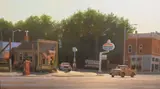 Raymond Knaub, Main Street U.S.A, Oil on canvas