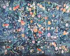 Eleven Birds and Flowers by Linda Bastian, 1979, Watercolor on paper, offered Feb 2025