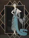 Erté, California, Serigraph with embossing and foil stamping