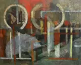 Maurice Golubov, Untitled Cubist Abstraction, circa 1945, Oil on canvas laid on board