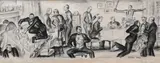 Reginald Marsh, The Gentleman's Dinner at the Country CLub, Lithograph, pencil