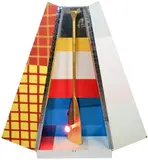 Robert Rauschenberg, Publicon - Station I, 1978, acrylic lacquer, silk and cotton fabrics, plexiglas and light bulbs