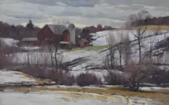 Bernard Corey, Old Farm at Brookfield, Oil on Belgium canvas on panel