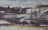 Bernard Corey, Old Farm at Brookfield, Oil on Belgium canvas on panel