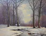 Robert William Wood, Snowy River, Oil on canvas