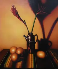 Randall Diehl, Still Life with Bird of Paradise, Oil on wood panel