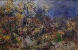Robert Noel Blair, Autumn Forest Landscape, Watercolor on paper