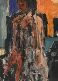 Study of a Figure with their Back Turned by Leland Bell, Mixed media, pastel, oil on paper, offered Feb 2025