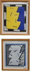 Untitled (Grey Rectangle and Zigzag) by Gerald David Wolfe, circa 1981, Oil on paper, offered Feb 2025