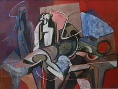 John von Wicht, Still Life, Oil on paper