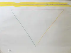 Alexander Liberman, Untitled Green, Yellow, Red Triangle, 1969 Crayon /, oil pastel on paper