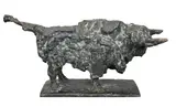 Robert Clatworthy, Bull, 1952, bronze Depicting the bull with its left leg raised as if it were about to charge