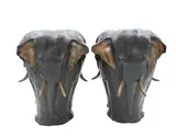 Antoine-Louis Barye, Pair of Heavy Cast, Bronze Figural Elephant Vases