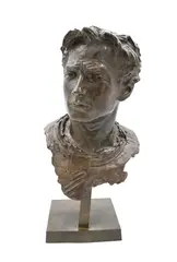 Bust of a Man Patinated by Christophe Charbonnel, bronze, offered Jan 2025