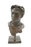 Christophe Charbonnel, Bust of a Man Patinated, bronze