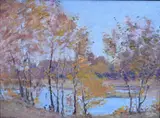 Frank A. Bicknell, October on the Lieutenant River, Oil on wood panel
