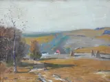 Bruce Crane, Autumn Golden Hill Landscape