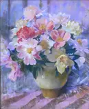Laura Coombs Hills, Still Life of Pink Peony Flowers in a Vase
