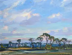 Florida Landscape with Palm Trees by Emile Albert Gruppe, Oil on board, offered Jan 2025