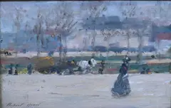 Robert, Henri (American 1865-1929) "Au Champ de Mars, Paris", Oil on board