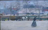 Robert, Henri (American 1865-1929) "Au Champ de Mars, Paris", Oil on board