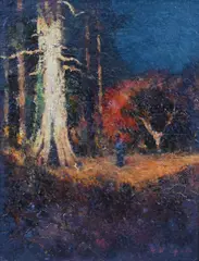 Will Sparks, Man in the Forest, Oil on board