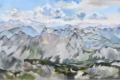 Edith Kramer, Mountain Landscape, 1973, Oil on canvas