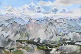 Edith Kramer, Mountain Landscape, 1973, Oil on canvas