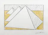 Roy Lichtenstein, The Great Pyramids, Pencil and colored pencil on paper Pencil