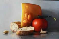 James Del Grosso, Cheese and Tomato, 2001, Oil on canvas